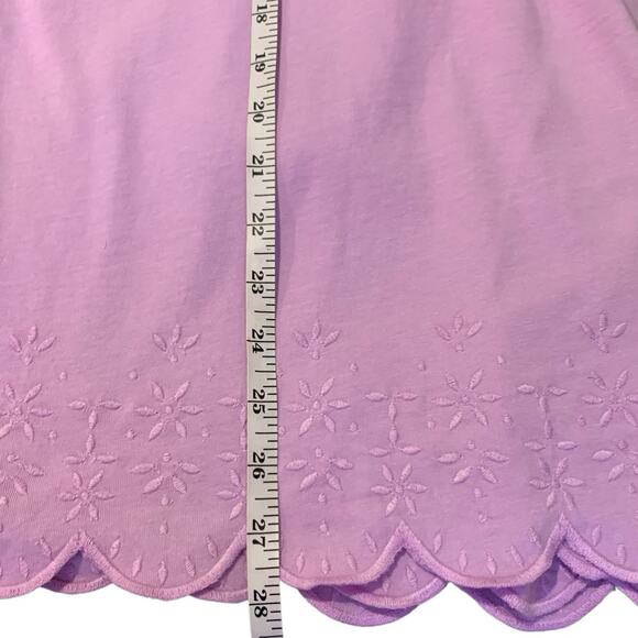 Chico's Top NWT Size 4 (2X) Eyelet 3/4 Sleeve Square Neck Scalloped Orchid - Picture 7 of 7